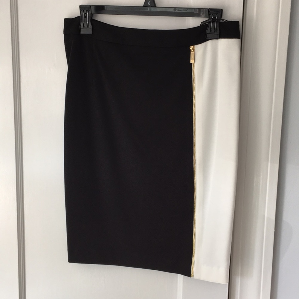 New Calvin Klein black/ cream pencil skirt size 8